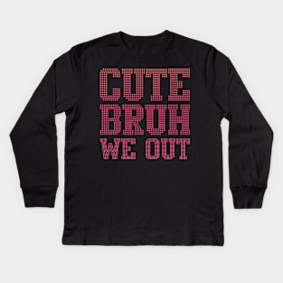 Bruh We Out Teachers Leopard End of School Year Teacher Break Summer Kids Long Sleeve T-Shirt